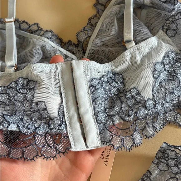 NWT Victoria’s Secret Dream Angels Matching Blue Lace Set - Picture 4 of 5